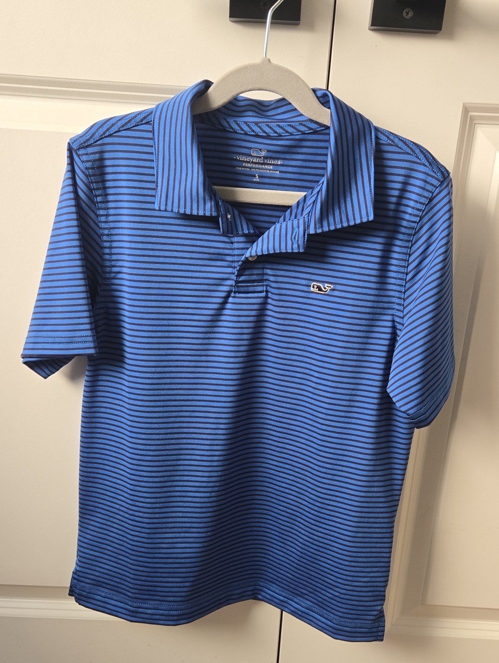 Vineyard Vines Blue Thin-Striped Polo